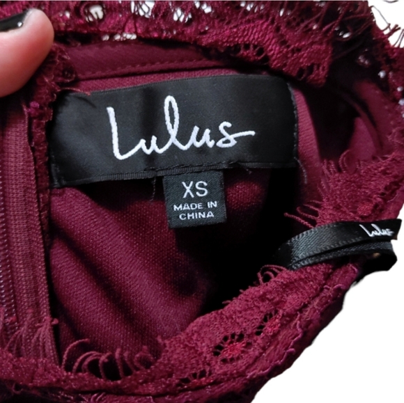 Lulu's Dance All Evening Burgundy Lace Maxi Dress Women's Size Extra Small XS - Picture 8 of 11